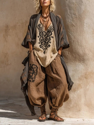 ORNELLA | BOHEMIAN ARTISTIC LINEN SET FOR WOMEN
