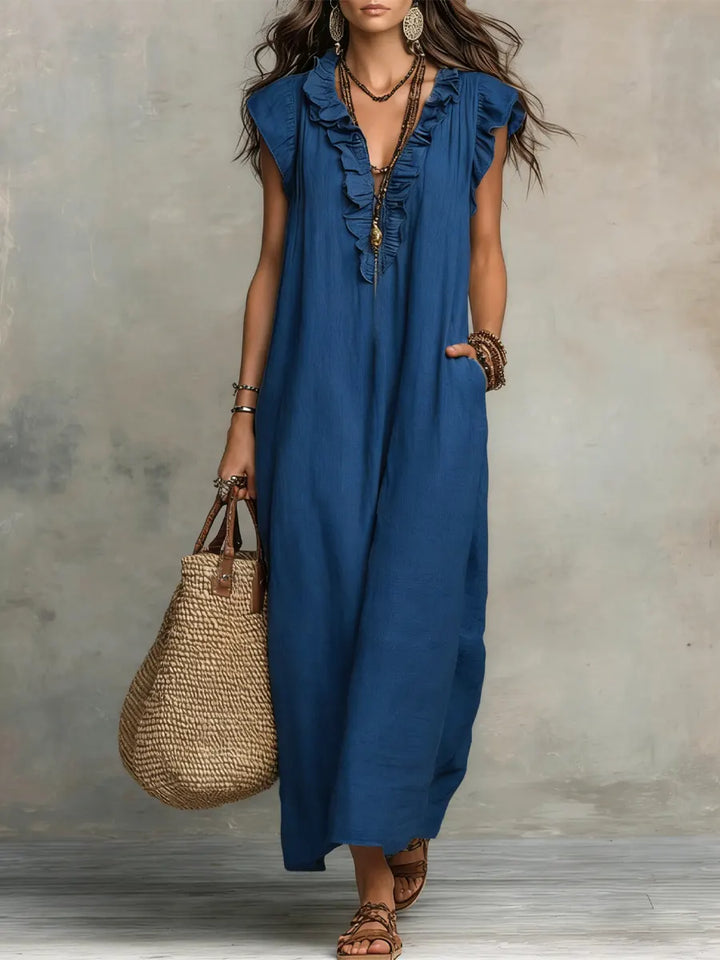 SIENNA | BOHO RUFFLE MAXI DRESS FOR WOMEN
