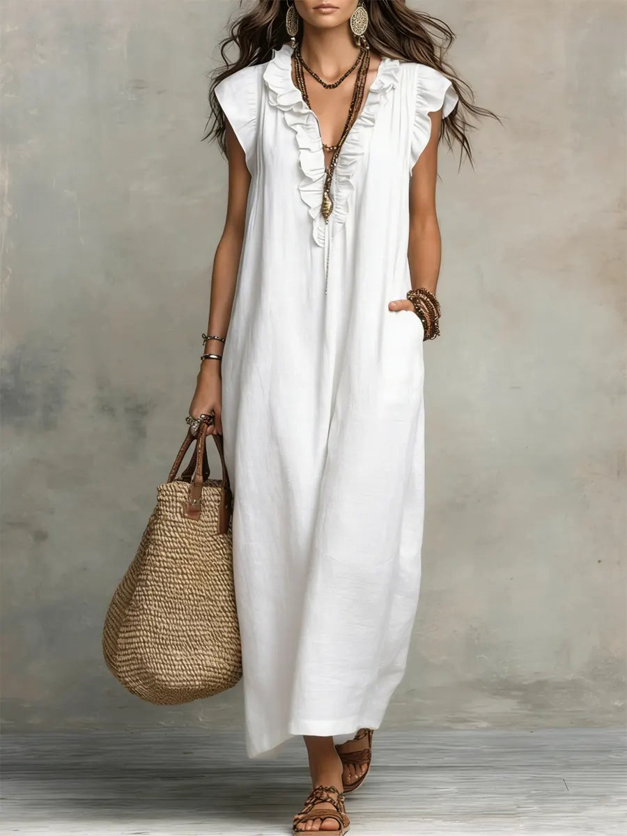 SIENNA | BOHO RUFFLE MAXI DRESS FOR WOMEN