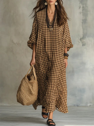 MILA | CHECK MAXI DRESS FOR WOMEN