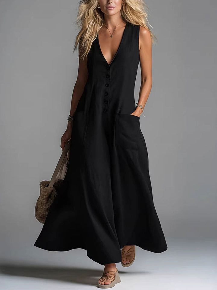 NOA | BUTTON FLOW MAXI DRESS FOR WOMEN