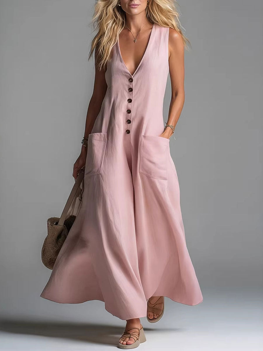 NOA | BUTTON FLOW MAXI DRESS FOR WOMEN