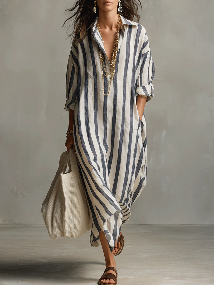 LIORA | STRIPE OVERSIZED MAXI DRESS FOR WOMEN
