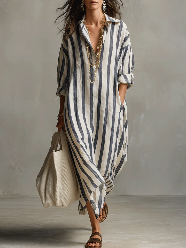 LIORA | STRIPE OVERSIZED MAXI DRESS FOR WOMEN