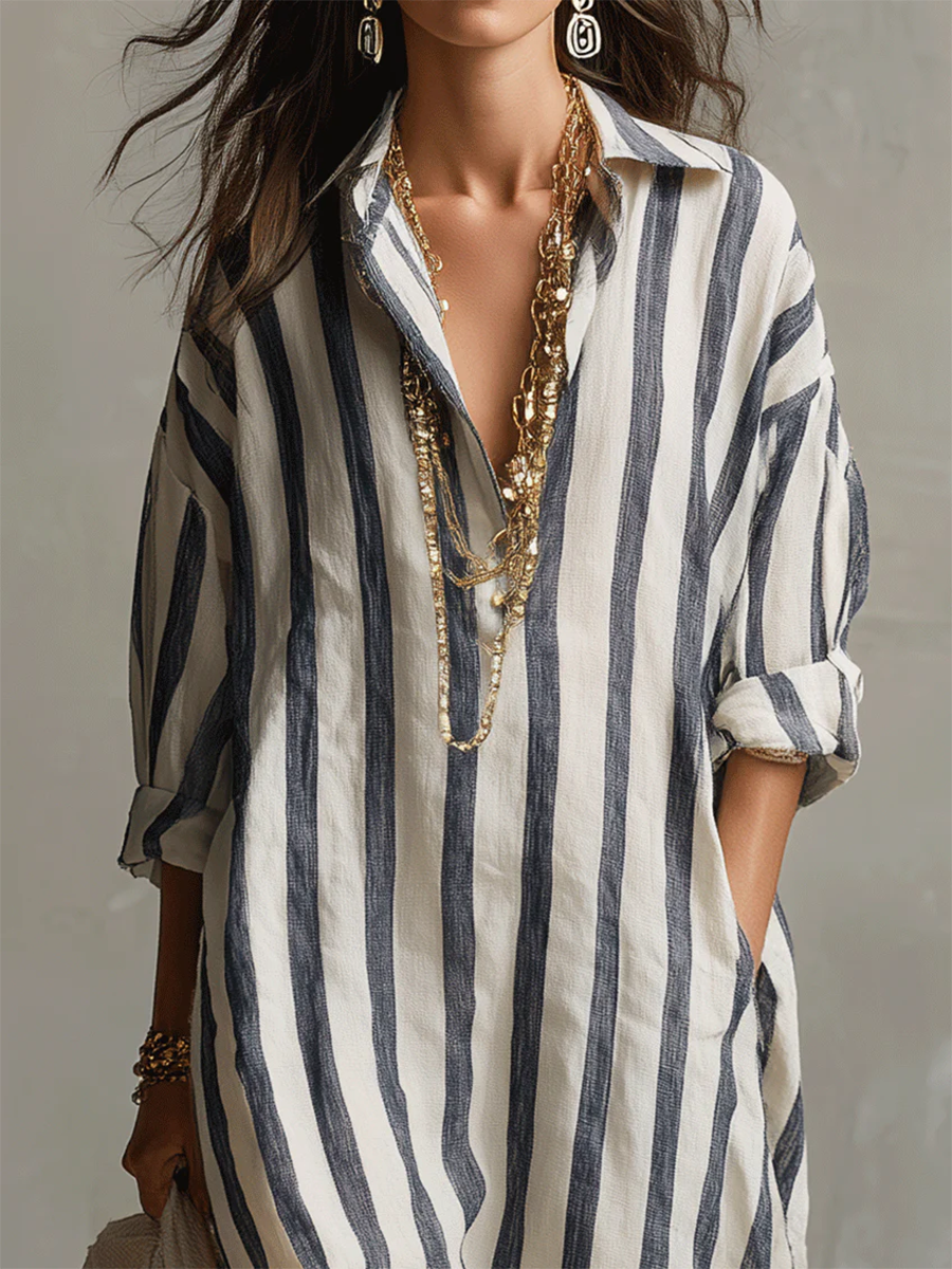 LIORA | STRIPE OVERSIZED MAXI DRESS FOR WOMEN