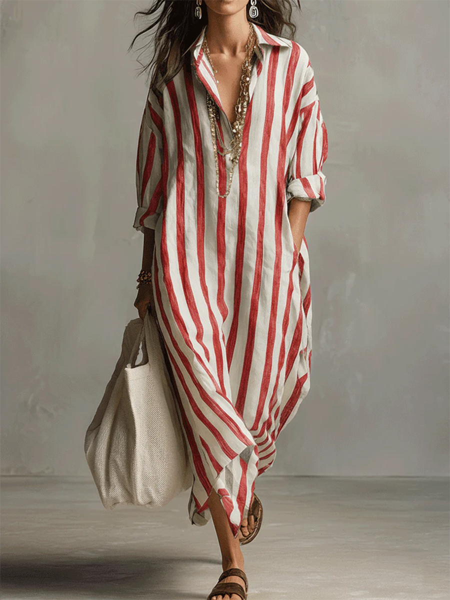 LIORA | STRIPE OVERSIZED MAXI DRESS FOR WOMEN