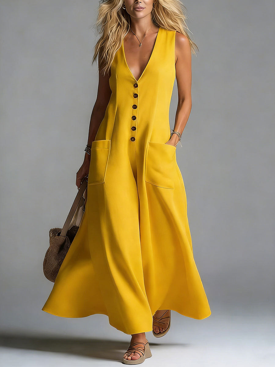 NOA | BUTTON FLOW MAXI DRESS FOR WOMEN