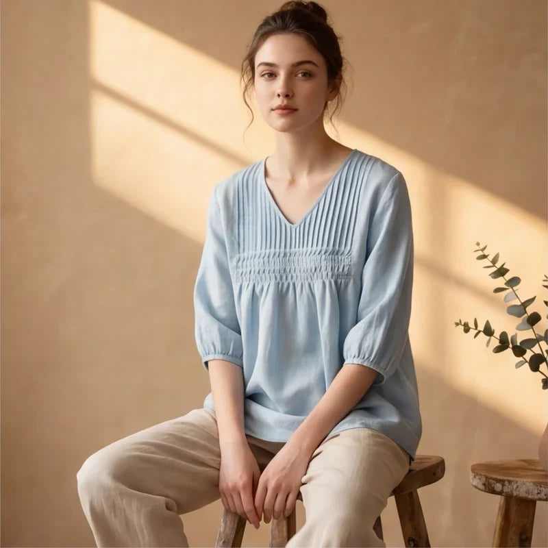 MIRA | LINEN BLOUSE FOR WOMEN