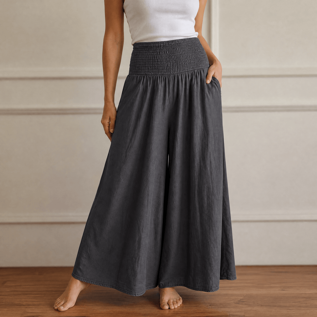 PALAZZA | SMOCKED WIDE LEG PANTS FOR WOMEN
