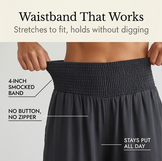 PALAZZA | SMOCKED WIDE LEG PANTS FOR WOMEN