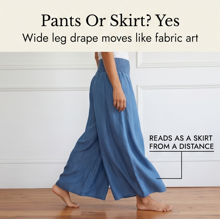 PALAZZA | SMOCKED WIDE LEG PANTS FOR WOMEN