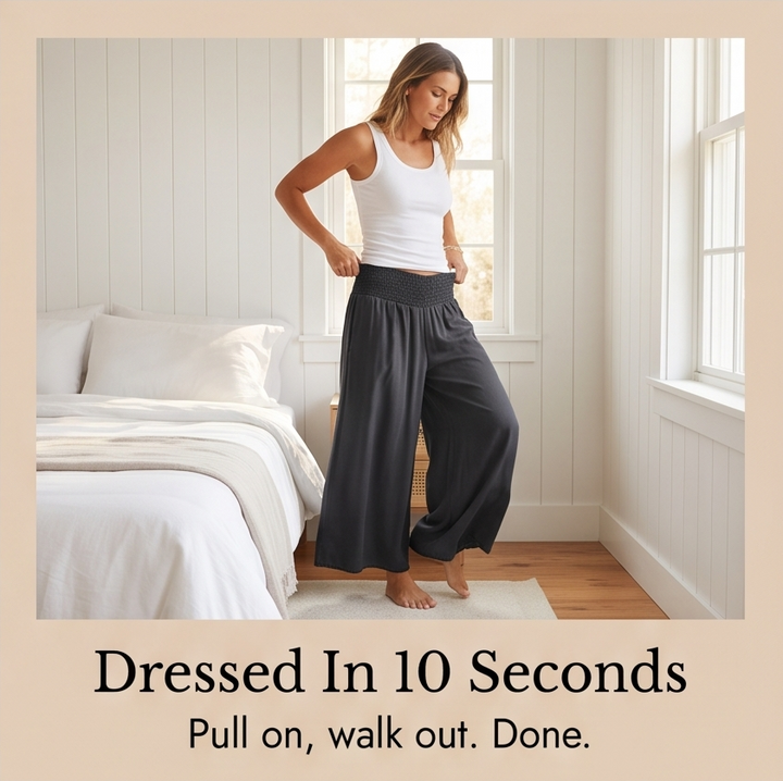 PALAZZA | SMOCKED WIDE LEG PANTS FOR WOMEN