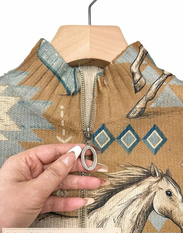INES | DESERT HORSE CACTUS CARDIGAN FOR WOMEN