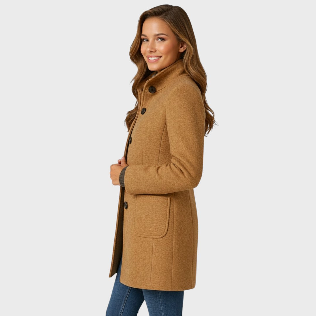 DELORES | STRUCTURED STAND COLLAR COAT FOR WOMEN