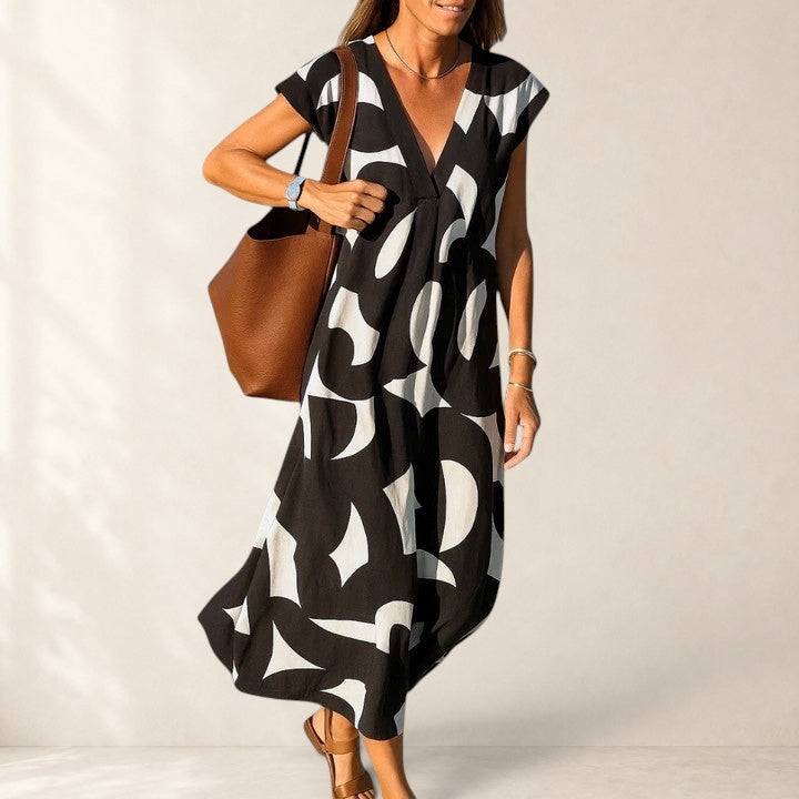 RAFAELA | FLOWING V-NECK DRESS FOR WOMEN