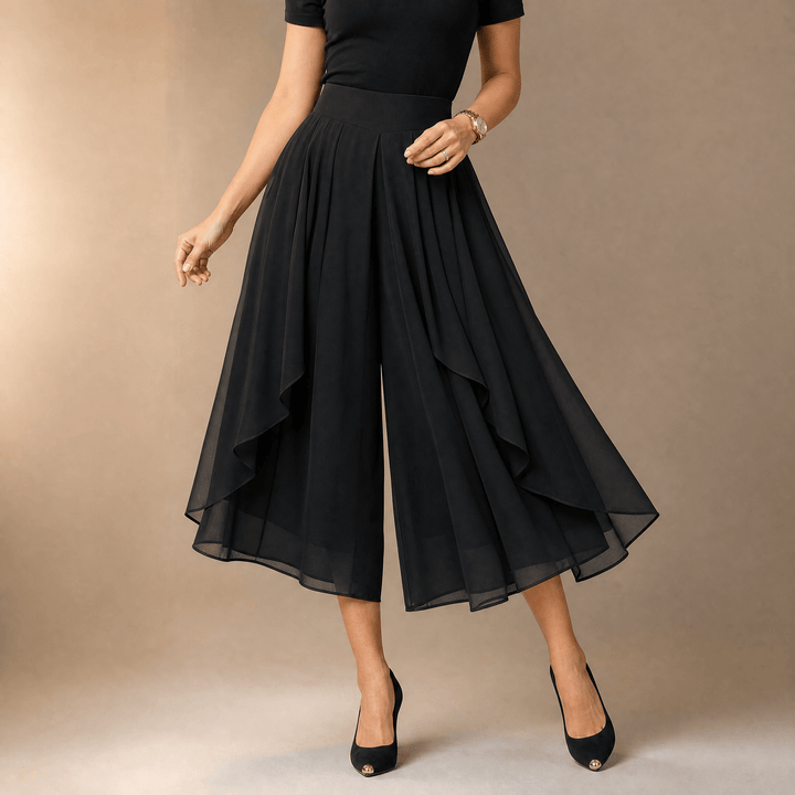 SEVELLA | HIGH-WAIST CULOTTES DRAPE SKIRT FOR WOMEN