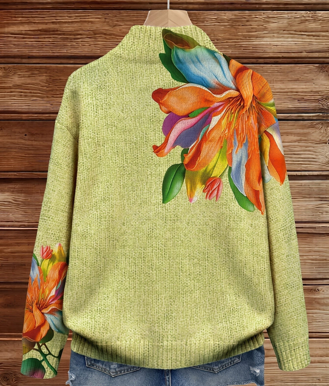 DAVINA | VIBRANT TROPICAL LILY CARDIGAN FOR WOMEN