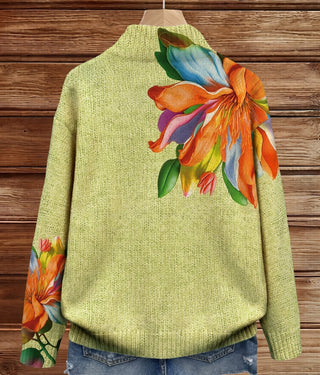 DAVINA | VIBRANT TROPICAL LILY CARDIGAN FOR WOMEN