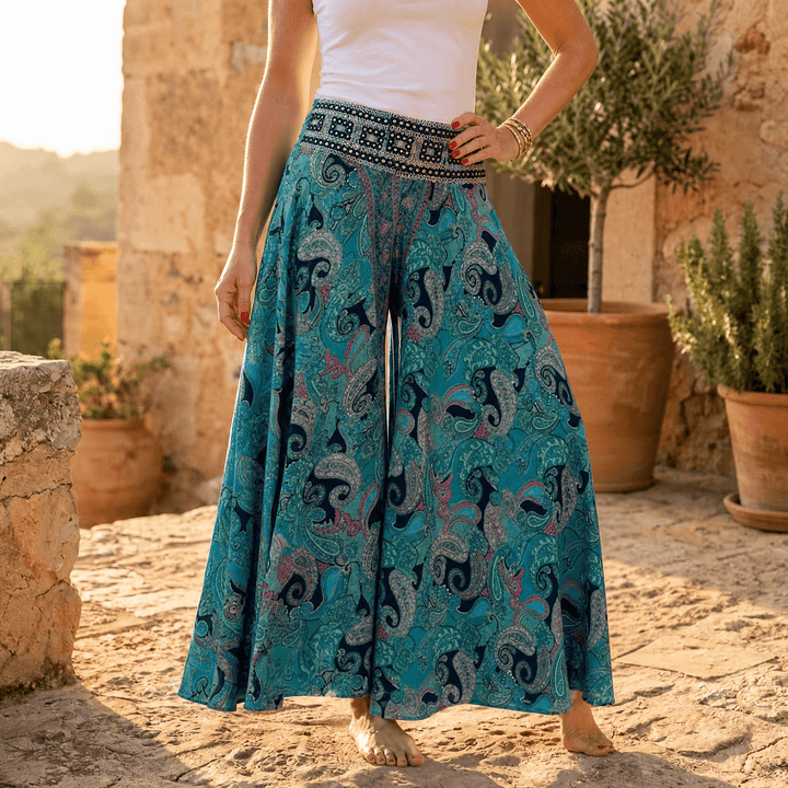 SOLARA | FLOWY PAISLEY PALAZZO PANTS FOR WOMEN
