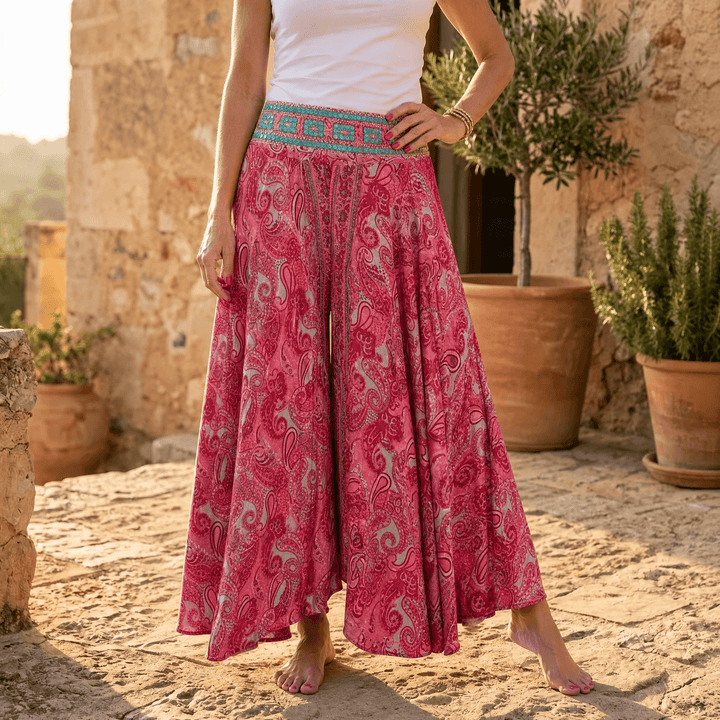SOLARA | FLOWY PAISLEY PALAZZO PANTS FOR WOMEN