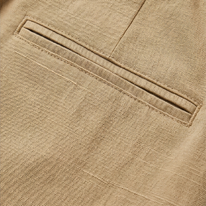 SOLENNA | COTTON-LINEN DRAWSTRING CAPRI TROUSERS FOR WOMEN