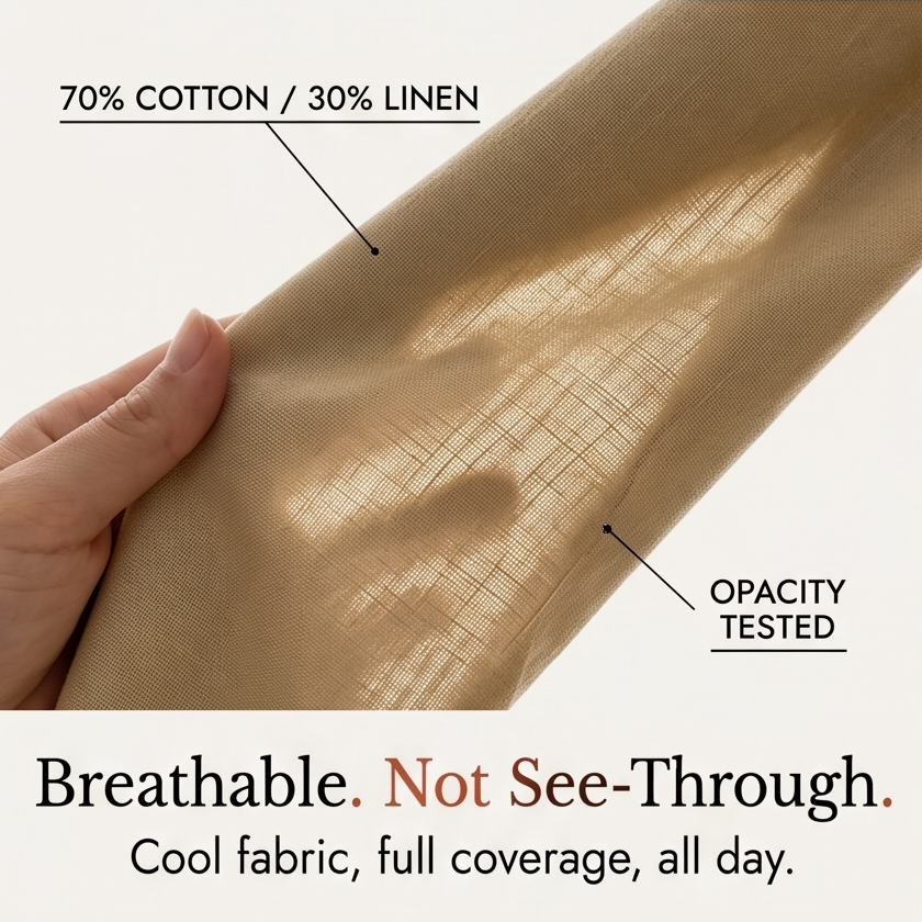 SOLENNA | COTTON-LINEN DRAWSTRING CAPRI TROUSERS FOR WOMEN