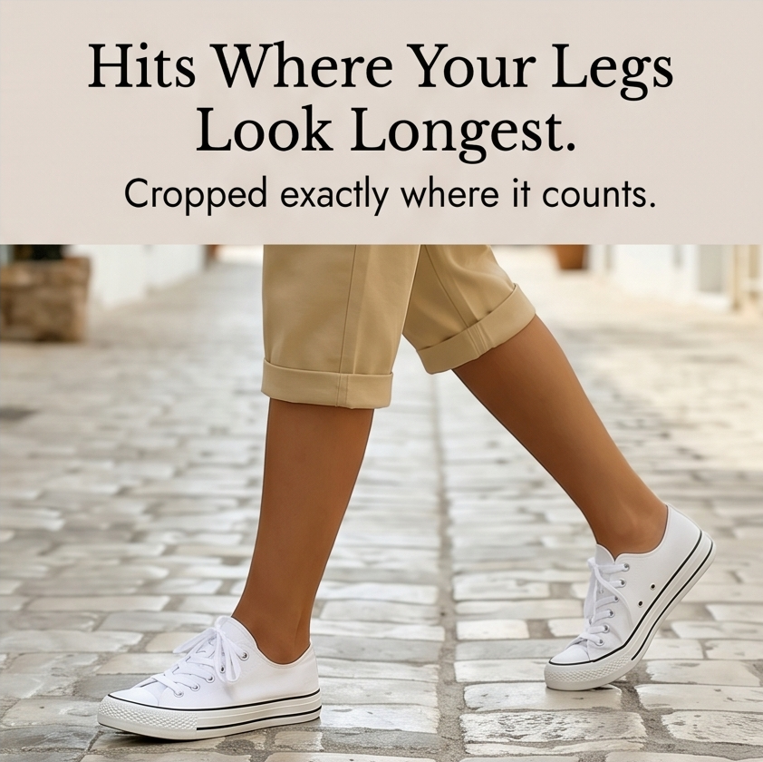 SOLENNA | COTTON-LINEN DRAWSTRING CAPRI TROUSERS FOR WOMEN