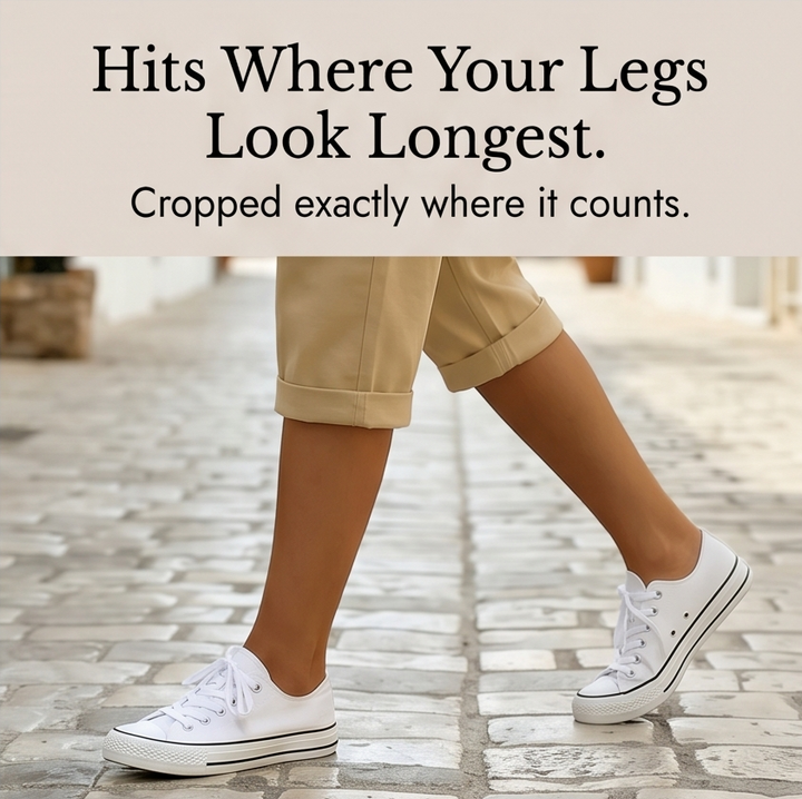 SOLENNA | COTTON-LINEN DRAWSTRING CAPRI TROUSERS FOR WOMEN
