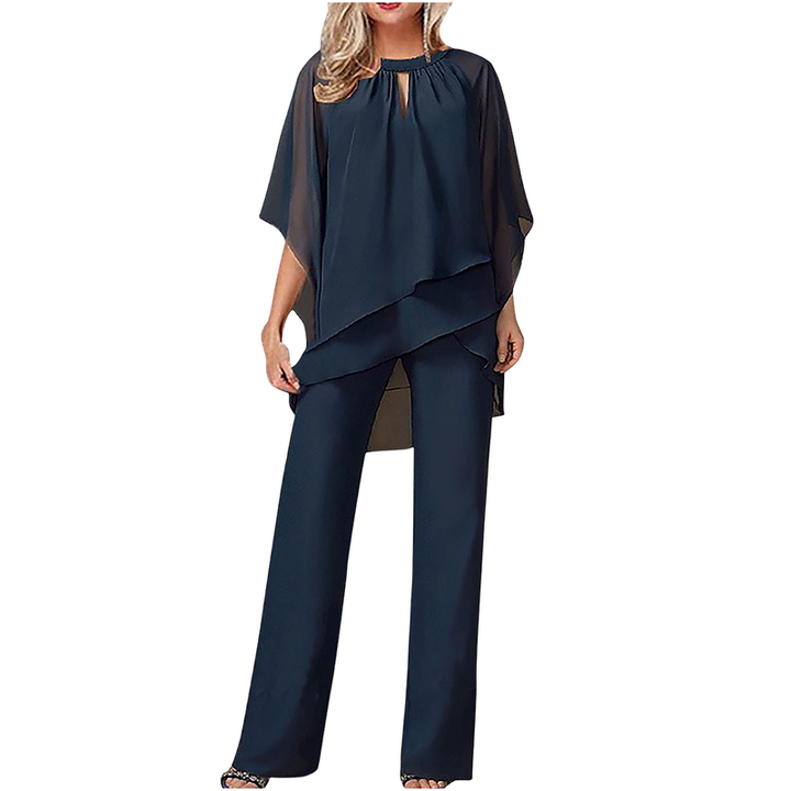 JEANINY | ASYMMETRIC LAYERED WIDE-LEG SET FOR WOMEN