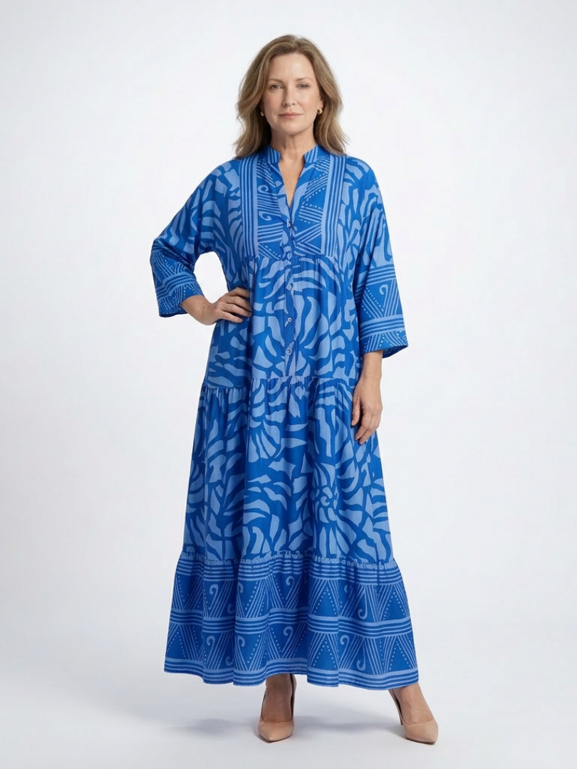 MARIELLE | BUTTON FRONT MIDI DRESS FOR WOMEN