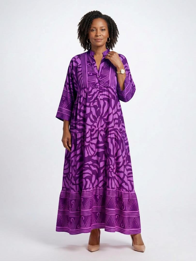 MARIELLE | BUTTON FRONT MIDI DRESS FOR WOMEN