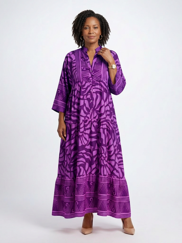 MARIELLE | BUTTON FRONT MIDI DRESS FOR WOMEN