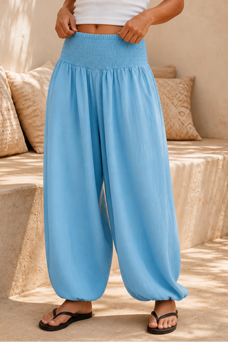 WEARBELLA | SMOCKED WAIST LEG PANTS FOR WOMEN