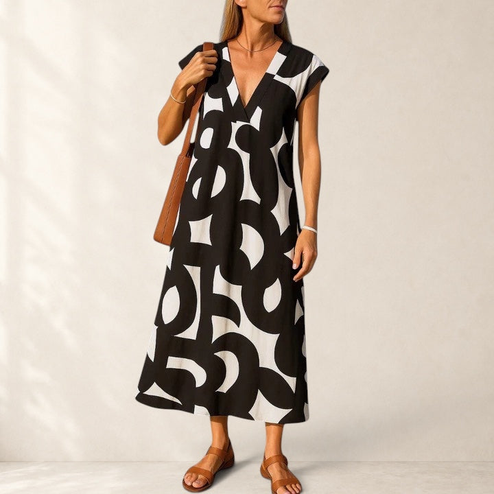 RAFAELA | FLOWING V-NECK DRESS FOR WOMEN