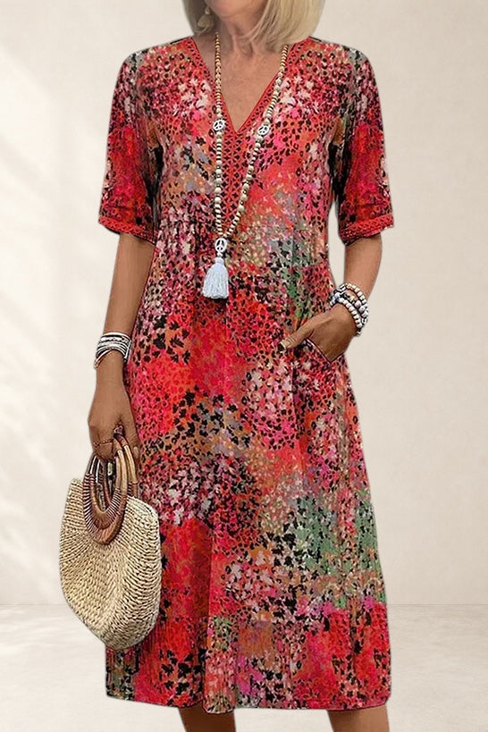 THEODORA | VIBRANT MIDI DRESS FOR WOMEN