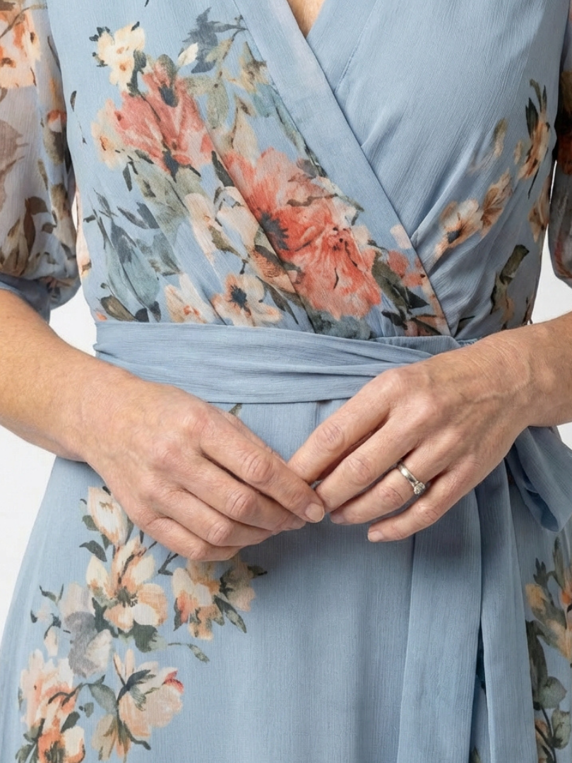 ELOWEN | FLORAL NECK MAXI DRESS FOR WOMEN