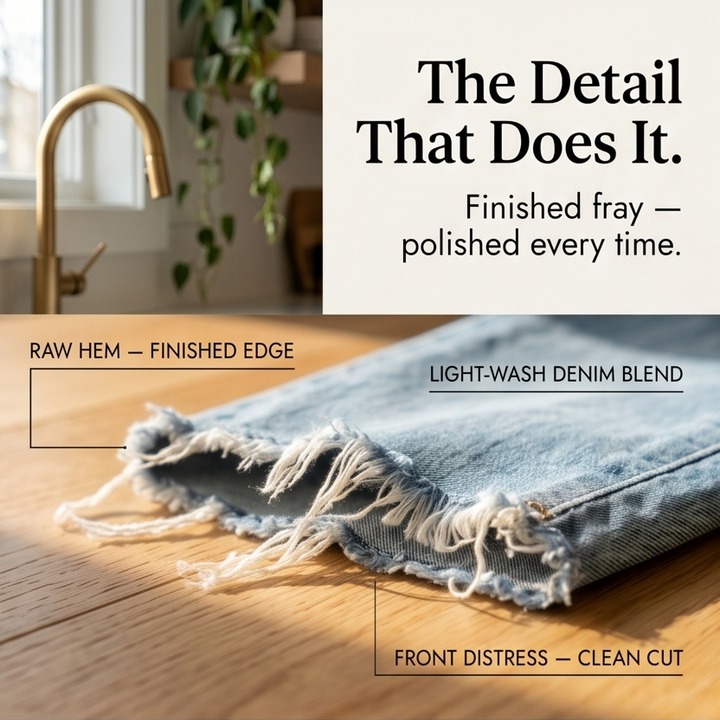 WEARBELLA | FRAYED HEM 7 JEANS FOR WOMEN