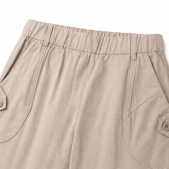 WEARBELLA | STRIPED CUFF CROPPED TROUSERS FOR WOMEN