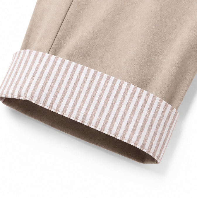 WEARBELLA | STRIPED CUFF CROPPED TROUSERS FOR WOMEN