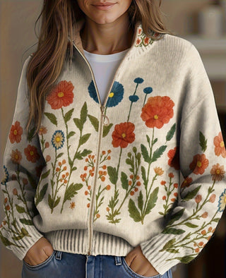 SYLVIE | WILDFLOWER MEADOW ZIP CARDIGAN FOR WOMEN